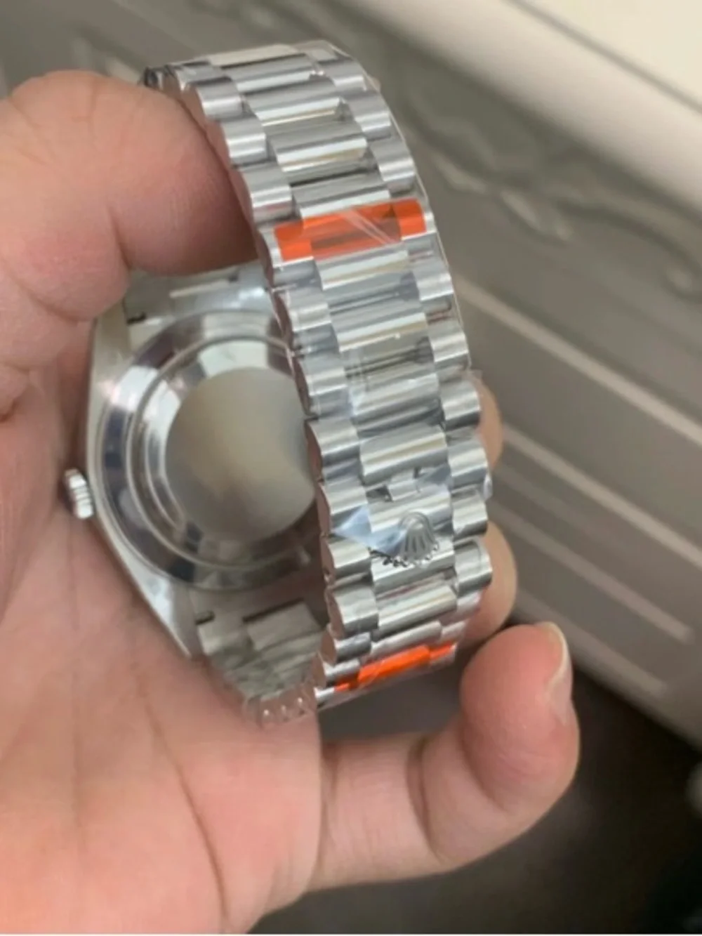 Rolex Day-Date Men's Watch - Ice Blue Dial, Silver Bracelet